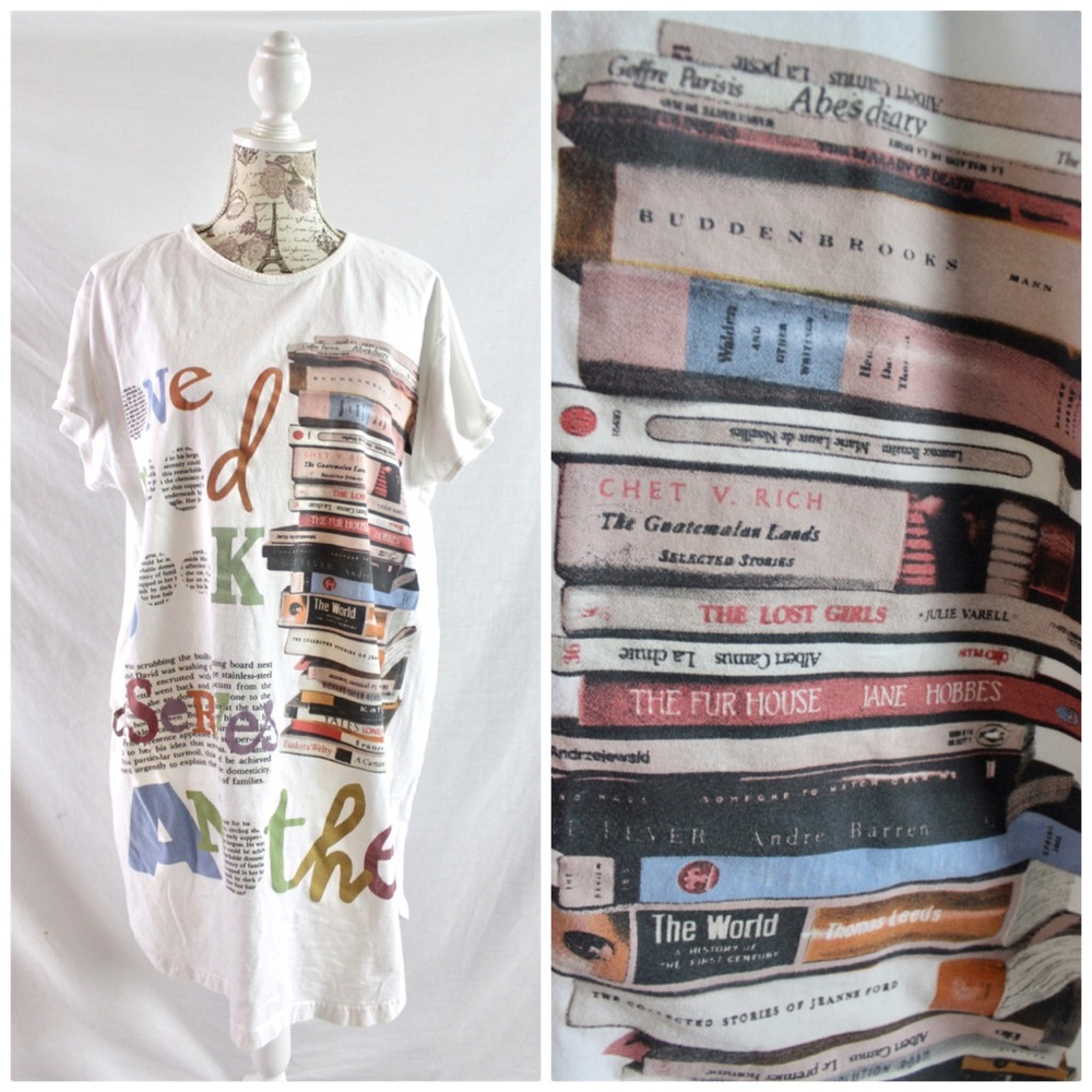 Oversized Tee Shirt One Good Book Bibliophile OS